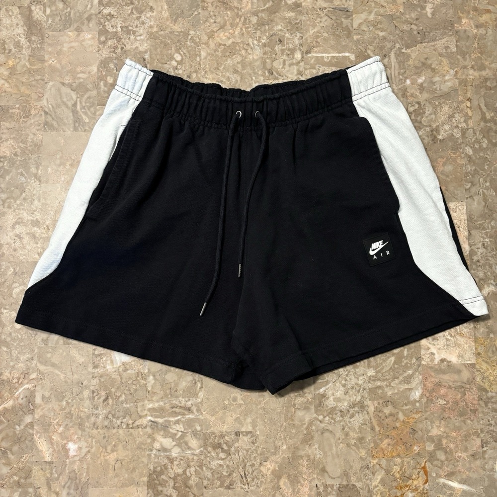 Nike Shorts Mens Medium Black White French Terry Sweatshorts Essentials HJ0293